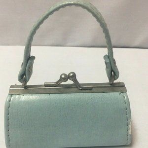 Vintage Tiny Miniature 4" Purse Light Blue